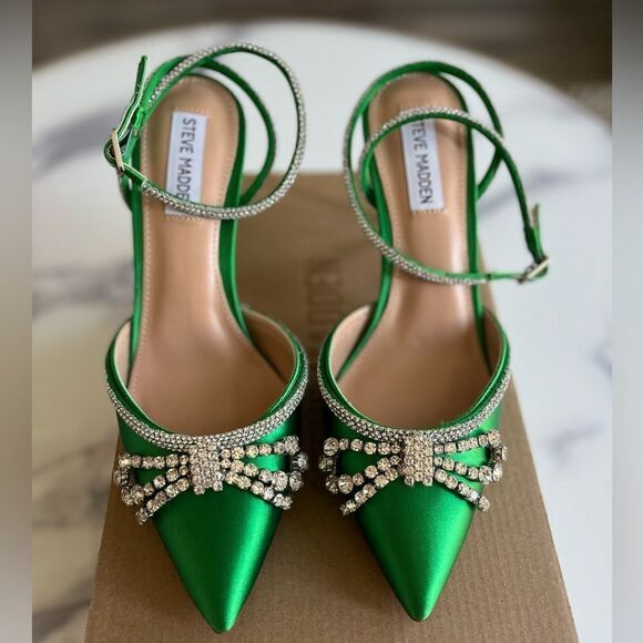 Steve Madden Lakelyn Ankle Strap Sandal, Green, Size‎ 8.5 - Picture 4 of 10